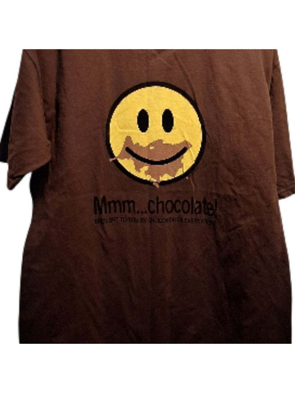 Crazy Shirts Brown Smiley Face T Shirt Large